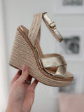Aloha Wedge Sandal in Gold
